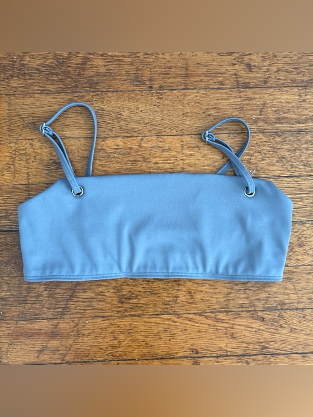 Alo Yoga Dusty Blue Eyelet Sports Bra